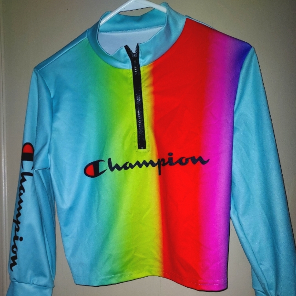 Cropped Tie-Dyed Half Zip Pullover